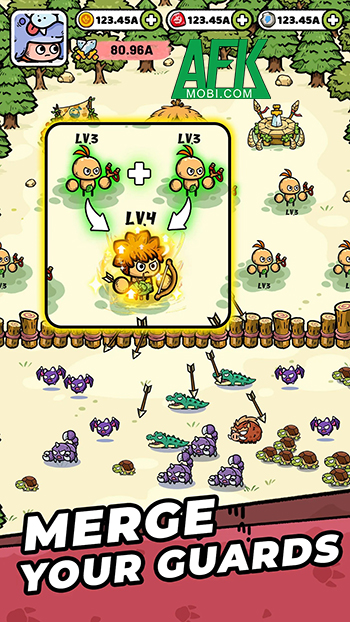 Bảo vệ bộ lạc trước các đợt động vật hoang dã trong game phòng thủ Pocket Defense