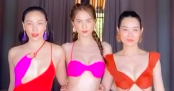 Ngọc Trinh diện bikini đọ dáng bên hội bạn thân Quỳnh Thư: Xinh đẹp chẳng kém ai nhưng body lại gầy lộ cả xương ngực!