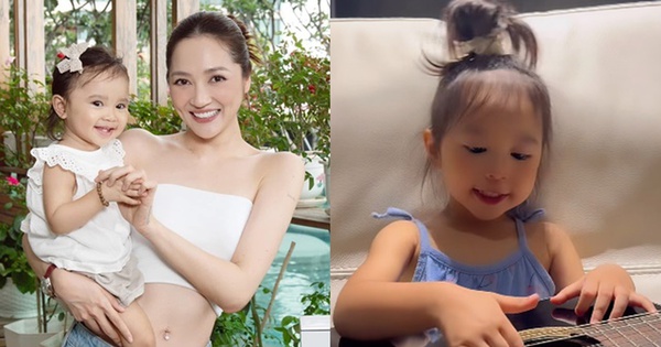 Con gái Bảo Anh 2 tuổi đàn hát cực khéo, dân tình hết lời khen ngợi