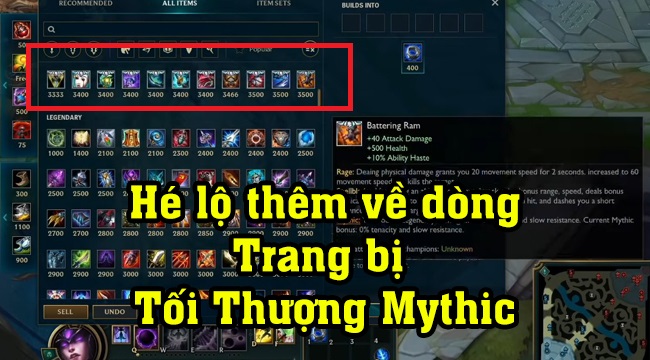 LMHT: Hé lộ thêm về trang bị Mythic – không hề cố định với từng lớp tướng!!!