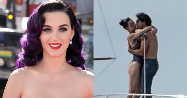 Katy Perry hôn cựu Thủ tướng Canada đắm đuối trên du thuyền