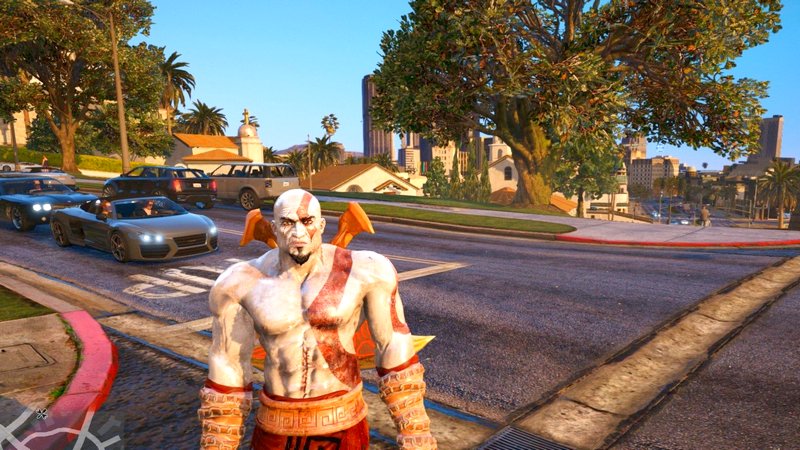 God of War xuất hiện trong GTA 5 với bản Mod độc của người Việt