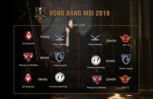 Lịch thi đấu MSI 2019 ngày 13/05: Chờ Phong Vũ Buffalo lật đổ Team Liquid