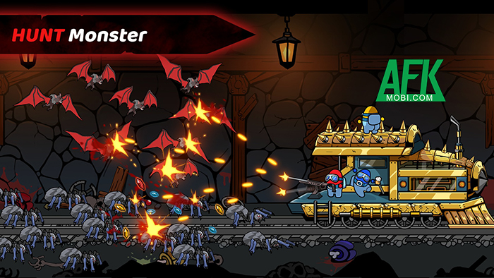 Monsters Survivor: Shoot & Run kết hợp giữa chủ đề Among Us với Garten of Banban