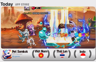 Pet Samkok bùng nổ BXH toàn Đông Nam Á: Top 1 Store Việt Nam, top Feature tại Thái Lan và Indonesia