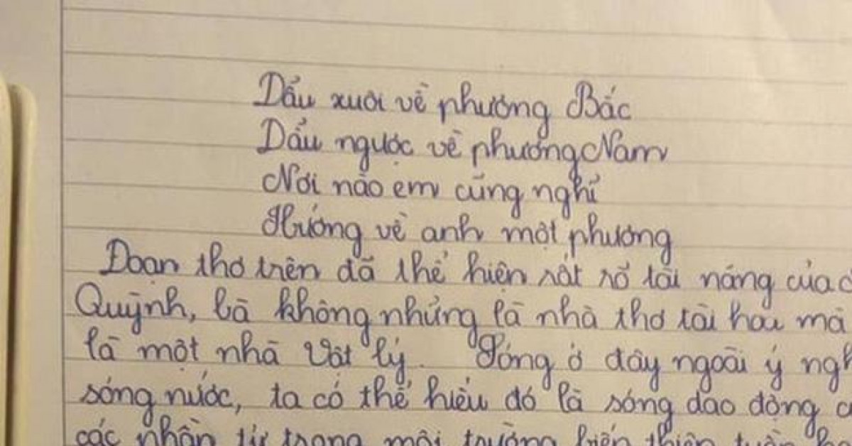 Yêu cầu phân tích bài thơ Sóng, nữ sinh có màn 