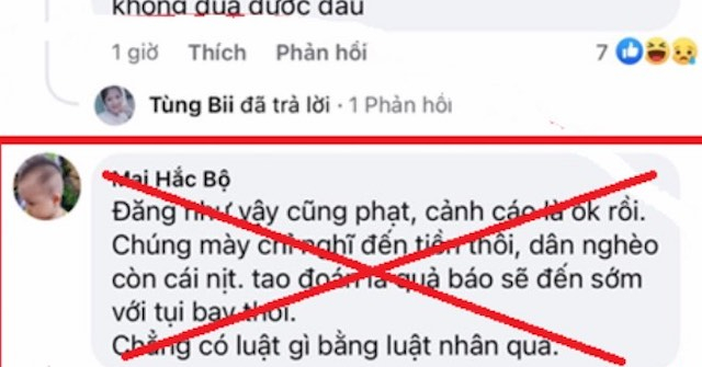 Bình luận xúc phạm khi thấy người khác bị xử phạt, một Facebooker nhận 