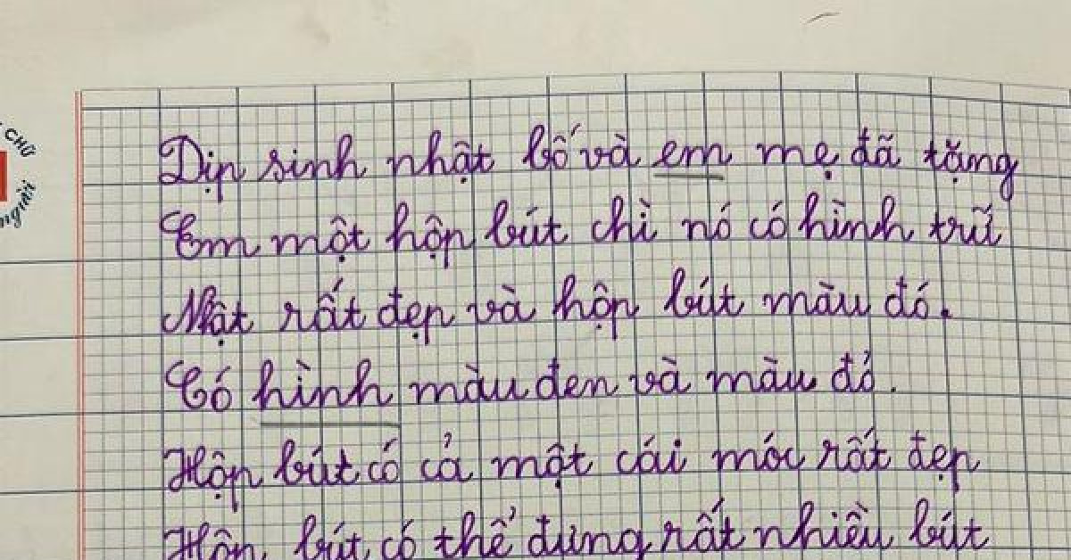Cậu bé tiểu học viết văn tả hộp bút nhưng sử dụng hình thức bá đạo khiến giáo viên ngã ngửa