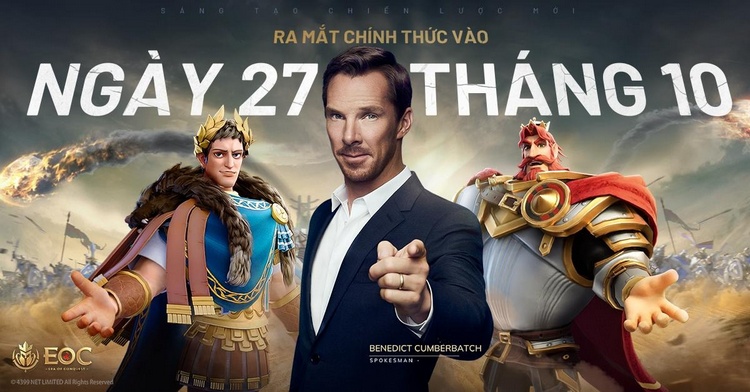 Benedict Cumberbatch đại diện cho game chiến thuật Era of Conquest chính thức thông báo ra mắt toàn cầu ngày 27/10