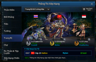 Sau 2 ngày ra mắt, game thủ Việt liên tục xuất hiện trong top xếp hạng Final Blade