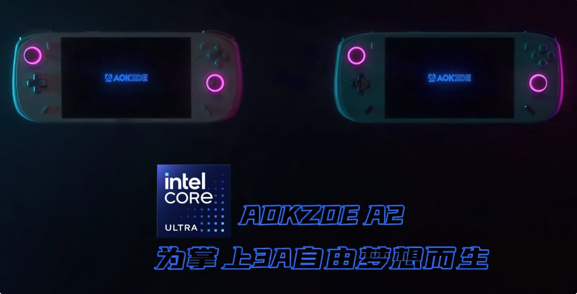 AOKZOE Trình Làng Máy Chơi Game PC Cầm Tay A2 Ultra, Được Trang Bị Chip Intel Ultra 7