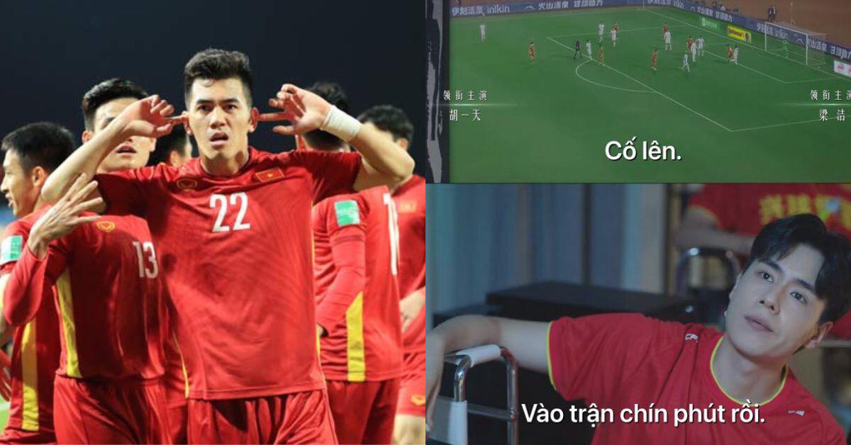 Hình ảnh đội tuyển bóng đá Việt Nam bất ngờ xuất hiện trên sóng phim Trung Quốc đang hot