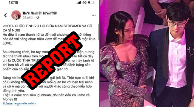 Gọi cặp đôi Cara – Noway là “cuộc tình vụ lợi”, fanpage showbiz bị quản lý SBTC kêu gọi report