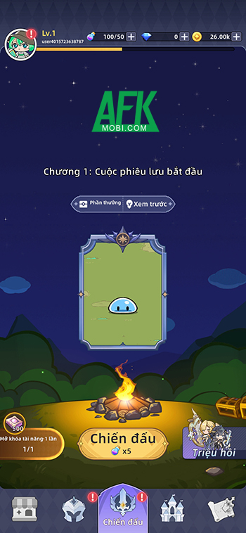 Quay rút thưởng để dàn trận các anh hùng cho việc phòng thủ trong game Gambit Heroes