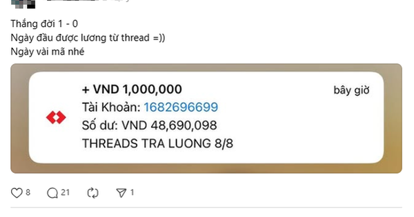 Dân tình liên tục khoe được mạng xã hội Threads trả lương đến vài chục triệu đồng: Có thật không?