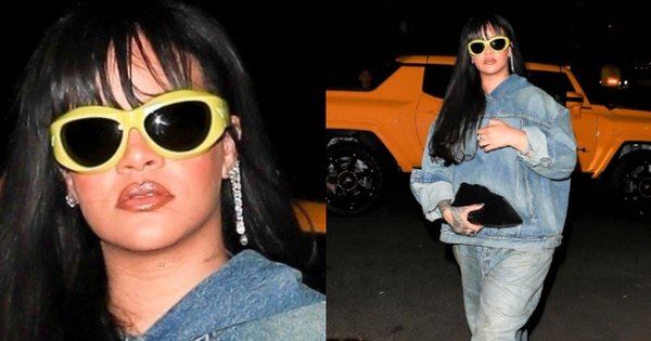 Ca sĩ Rihanna diện đồ denim khỏe khoắn đi chơi đêm cùng bạn bè