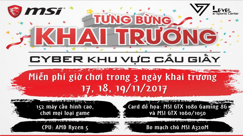 LEVEL Gaming esports Center - Cyber Game tuyệt đẹp dành cho game thủ khu vực Cầu Giấy