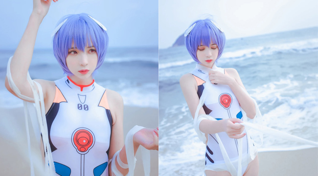 Cosplay Neon Genesis Evangelion, Ayanami Rei trắng tinh khôi