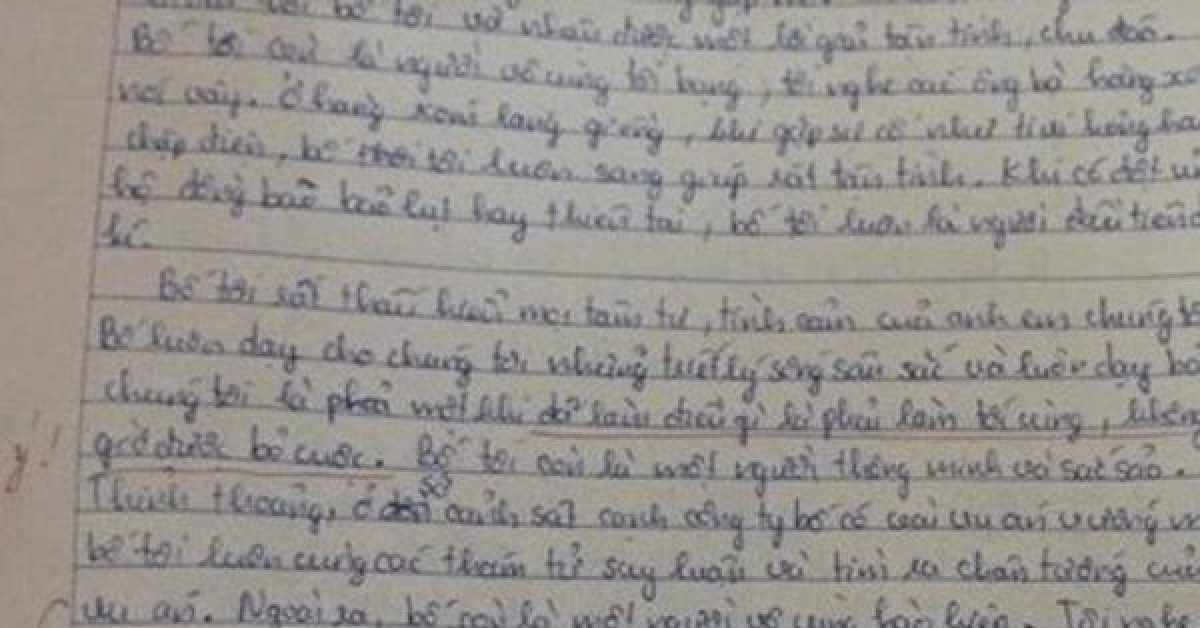 Bài văn miêu tả bố hệt như FBI phá án khiến cộng đồng mạng cười ra nước mắt