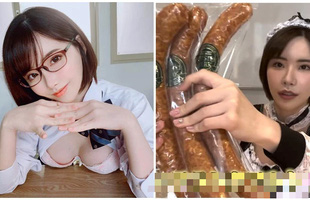 Làm clip Mukbang, ăn xúc xích siêu to khổng lồ ngay trên sóng, Eimi Fukada khiến fan tròn xoe mắt, bình luận: 