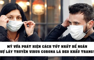 Nóng: Mỹ vừa phát hiện cách tốt nhất để ngăn chặn sự lây truyền virus corona là... đeo khẩu trang!