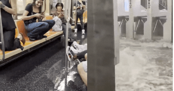 Mưa lũ nghiêm trọng tại Mỹ: Nước lũ tràn vào ga tàu New York, 10.000 chuyến bay bị hoãn trên cả nước