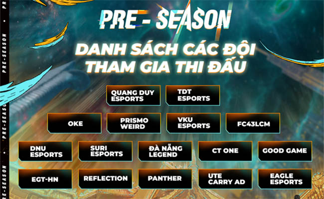 16 anh tài hội ngộ tại giải đấu Pre-season Zaka’r League A Loạn Chiến Mobile