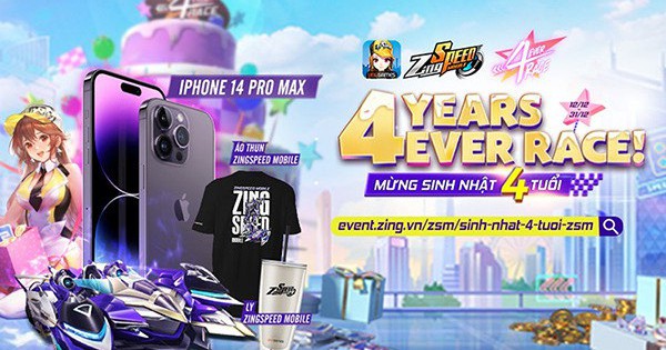 ZingSpeed Mobile lên 4 tuổi, game thủ “lên đời” iPhone 14 Pro Max