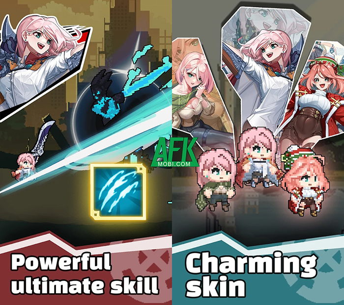 Gunblade Girl Idle APK RPG game nhập vai chiến đấu vượt hầm ngục cực nhàn