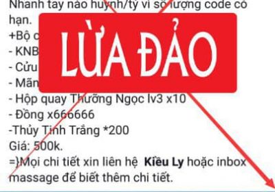 Cảnh giác với tình trạng lừa đảo nạp mua code, giả mạo nhà phát hành trong Tình Kiếm 3D