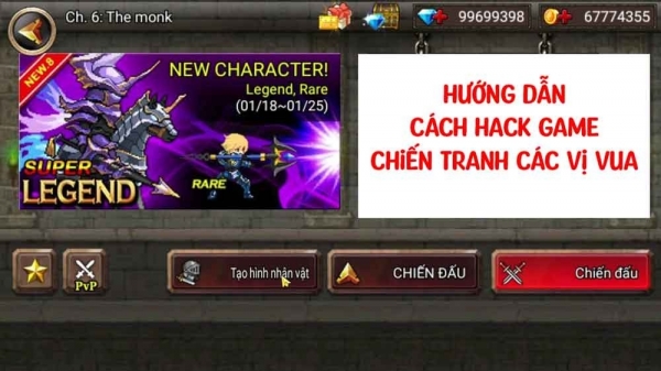 Cách hack game Chiến tranh các vị Vua - Link tải MOD (Vô hạn tiền)