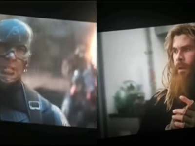 Avengers: Endgame lộ clip quay lén 4 phút, Captain America cầm búa Mjolnir đại chiến Thanos