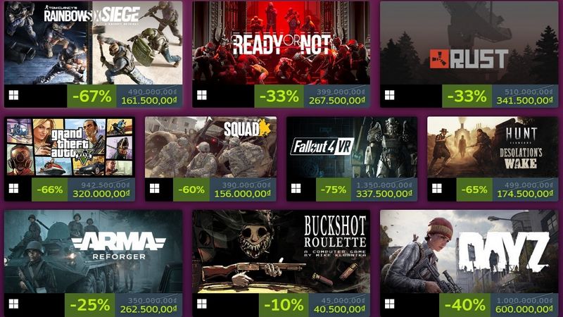 Tổng hợp những tựa game hay được giảm giá sâu nhất trong Steam FPS FEST
