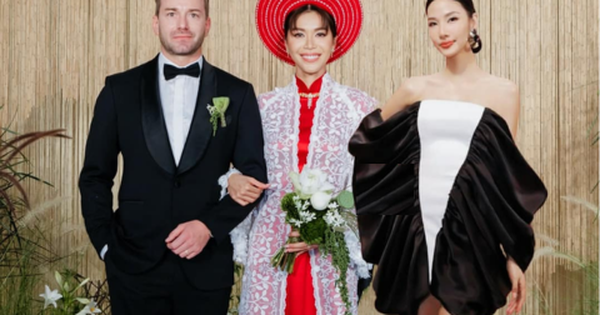 Rộ ảnh Hoàng Thuỳ chụp chung với vợ chồng Minh Tú ở đám cưới, chuyện gì đây?