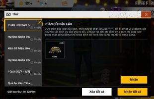 Game thủ báo cáo hack trong Free Fire được thưởng… 100 vàng