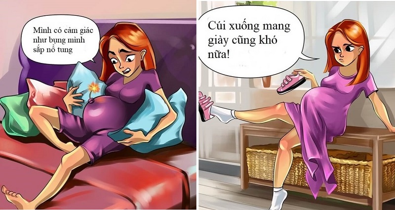 Bộ tranh: Nỗi khổ khi chị em mang bầu, đàn ông mấy ai hiểu được