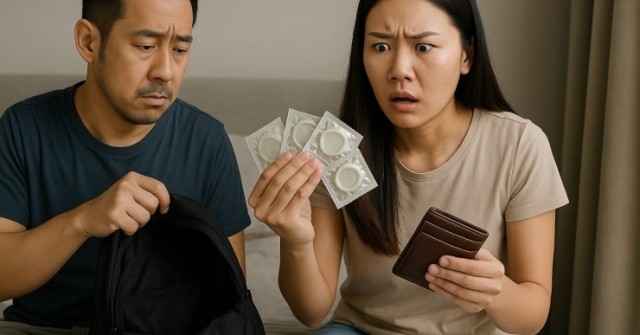Phát hiện 4 bao cao su lạ trong ba lô bạn trai