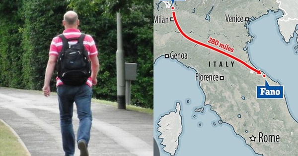 Người đàn ông đi bộ 450km sau khi cãi nhau với vợ