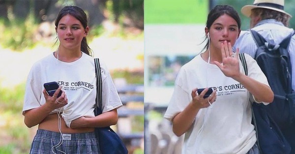 Suri Cruise lộ diện sau khi khóc nức nở trên phố, bất ngờ có hành động này trước cánh săn ảnh