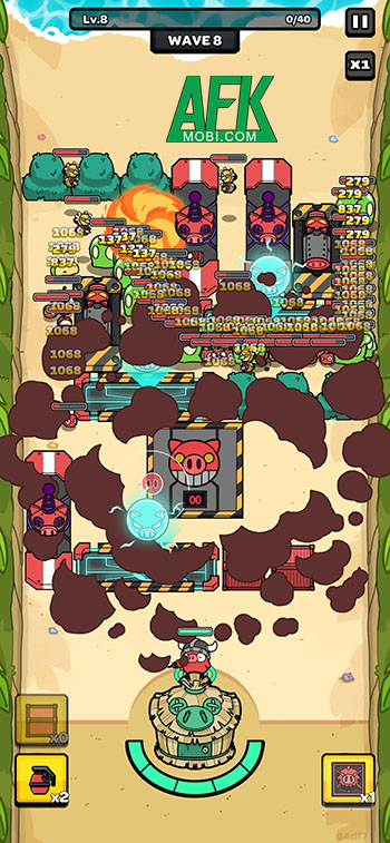 Cùng chú lợn đỏ phòng thủ trước bọn kẻ thù trong game Little Piggy Defense