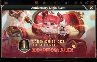 Liên Quân Mobile: Mừng sinh nhật AOV, Garena tặng Red Queen Alice vĩnh viễn