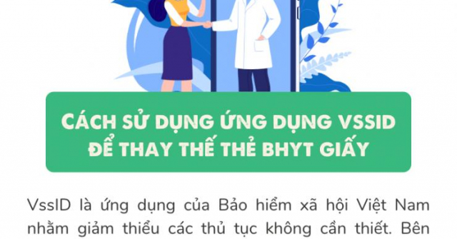 Infographic: Cách sử dụng VssID để thay thế thẻ BHYT giấy