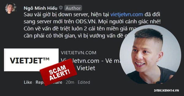 Sau khi bị đánh sập, trang web giả mạo Vietjet Air lại bất ngờ 