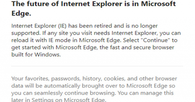 Microsoft có động thái cứng rắn với người dùng IE trên Windows 10
