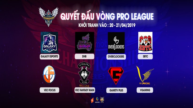 Ngày 20/4 - Khởi tranh vòng Pro League giải đấu 360mobi Championship Series Mùa 2