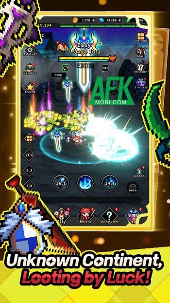Bắt đầu hành trình chiến đấu phát triển nhàn rỗi trong game Hidden Heroes: Fortune Dungeon
