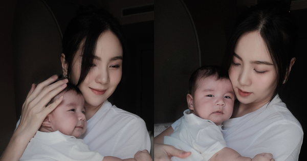 Mai Ngọc khoe ảnh căng đét của quý tử gần 3 tháng tuổi, ai cũng xuýt xoa: “Panda giống bố như đúc"