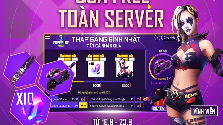 Thắp sáng sinh nhật FF: Hướng dẫn sự kiện Free Fire 3 tuổi