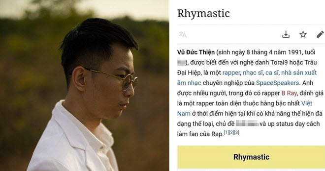 Hết trò để xem, antifan sửa trang wiki Rhymastic thành 