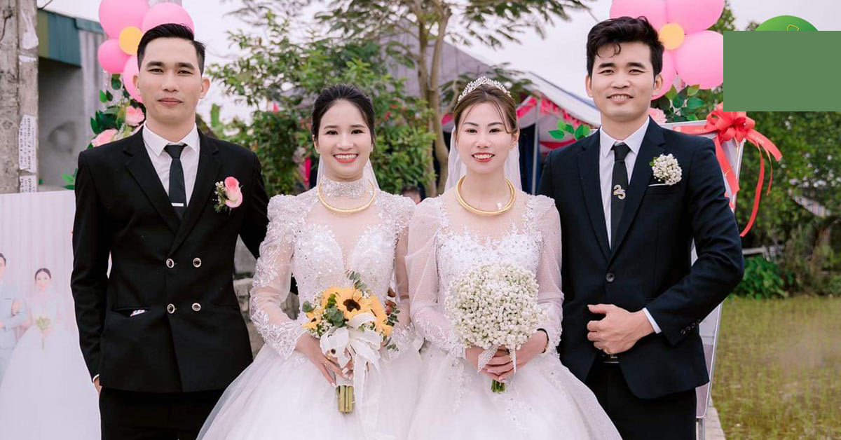 Anh em ruột ở Nghệ An rước được 2 cô gái xinh như hoa làm vợ trong một ngày